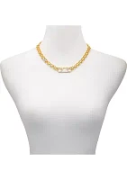 14K Gold Double Layer Baguette Necklace