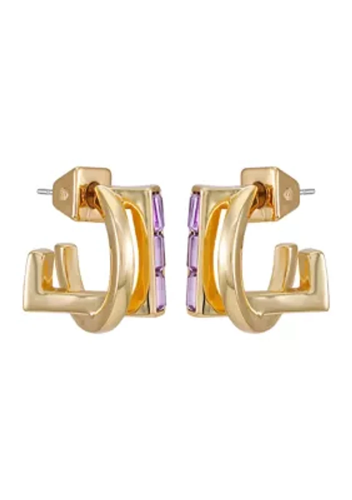 14K Gold Huggie Hoop Earrings