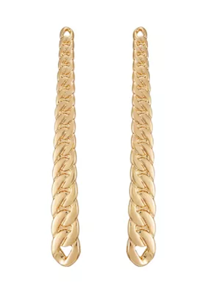 14K Gold Linear Earrings