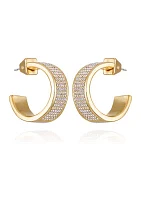 Gold Plated Crystal C Hoop Earrings