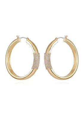 Gold Plated Crystal Hoop Earrings