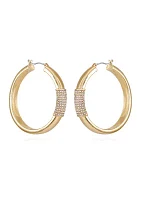 Gold Plated Crystal Hoop Earrings