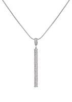 Silver Tone Crystal Pendant Necklace