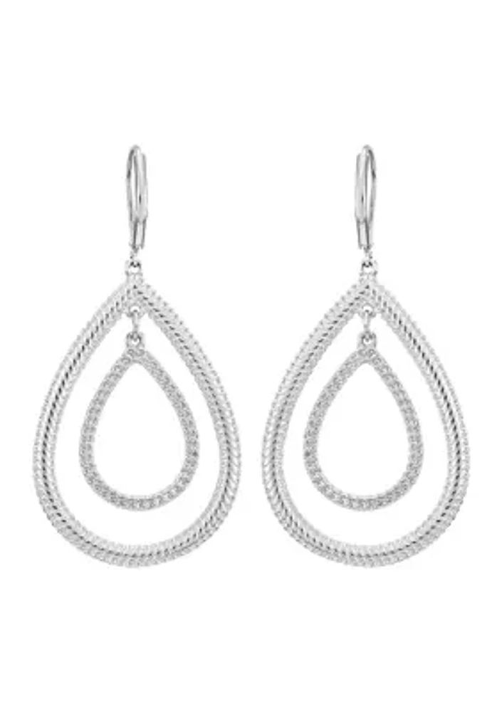 Silver Tone Teardrop Earrings