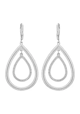 Silver Tone Teardrop Earrings