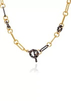 Two-Tone Toggle Clasp Necklace