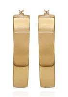 Gold Tone Inner Pavé Hoop Earrings