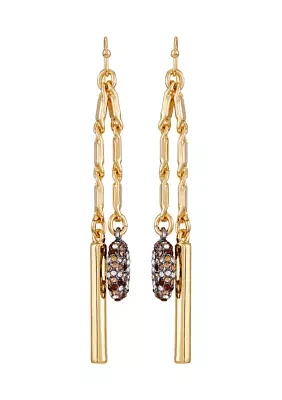 Two-Tone Linear Chain Earrings