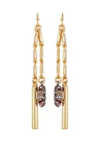 Two-Tone Linear Chain Earrings