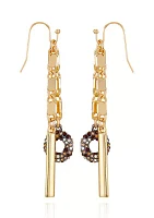 Two-Tone Linear Chain Earrings