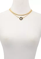 Gold Plated and Black Necklace Set