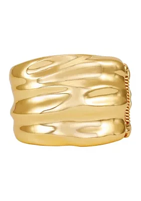 Gold-Tone Ripple Cuff Bracelet