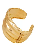 Gold-Tone Ripple Cuff Bracelet