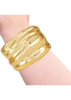 Gold-Tone Ripple Cuff Bracelet