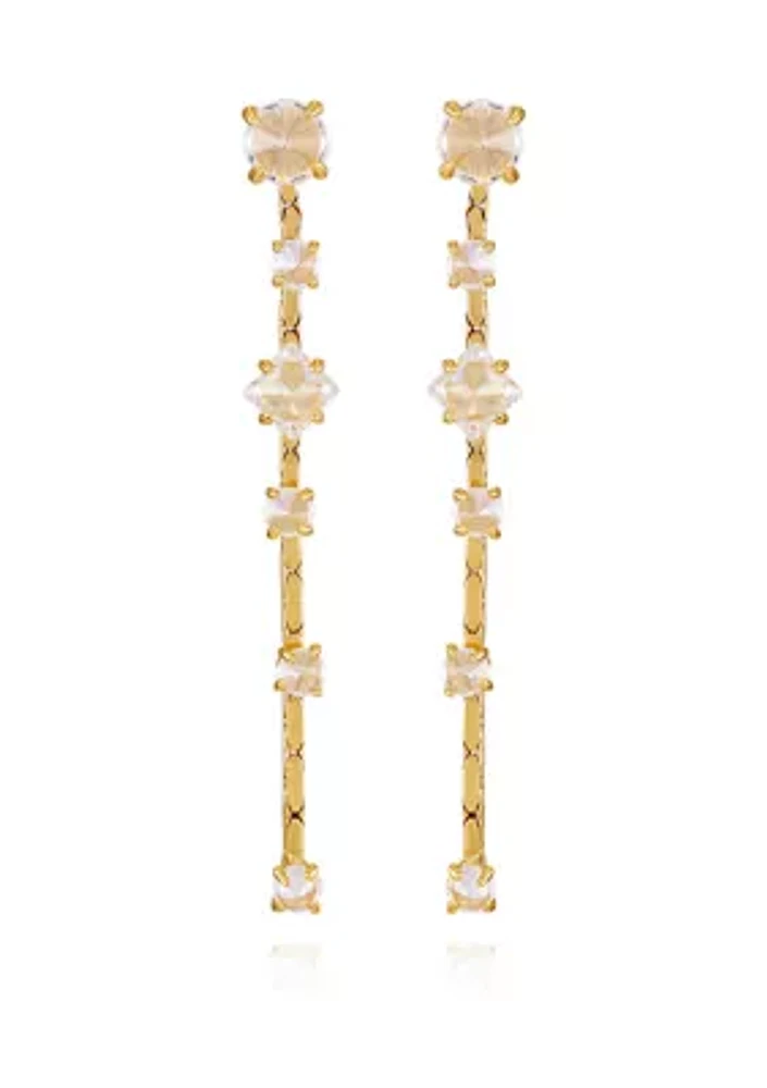 Gold Tone Linear Earrings