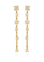 Gold Tone Linear Earrings