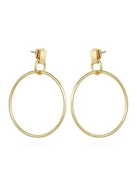 Gold Drop Hoop Earrings