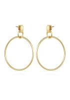 Gold Drop Hoop Earrings