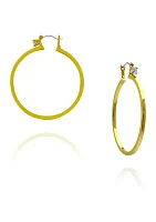  Gold Post Hoop Earrings