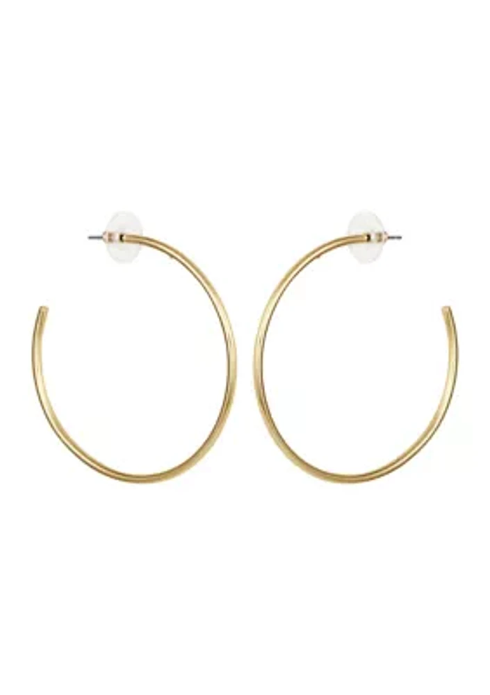 Gold-Tone Large Hoop Earrings