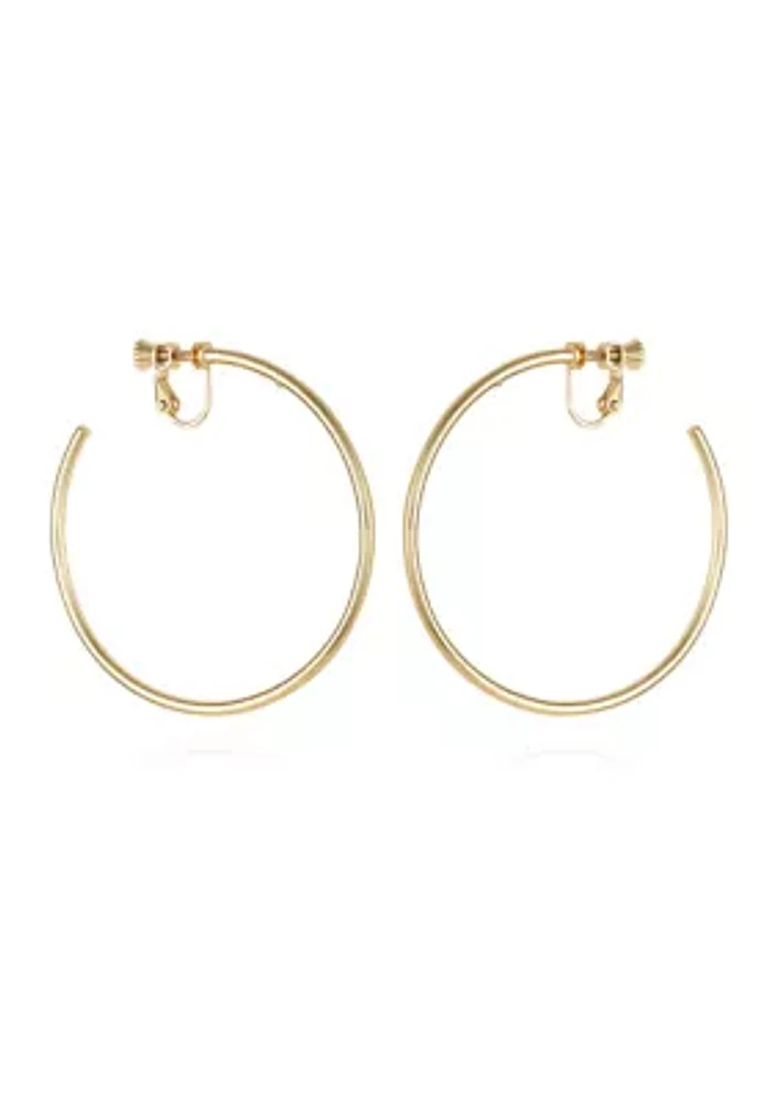  Gold Clip Hoop Earrings