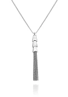 Silver-Tone Tassel Necklace