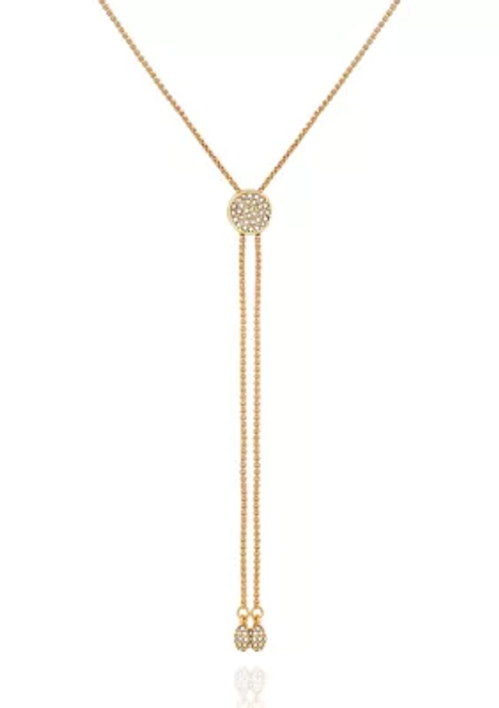 Gold-Tone Crystal Slider Necklace