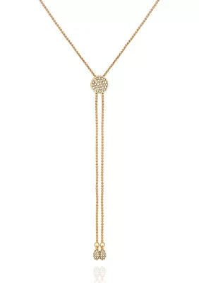 Gold-Tone Crystal Slider Necklace