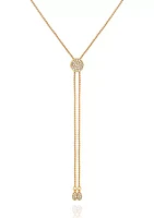 Gold-Tone Crystal Slider Necklace