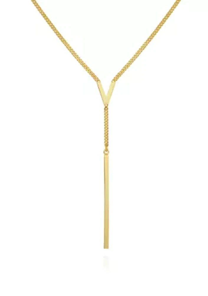 Gold-Tone "V" Lariet Necklace