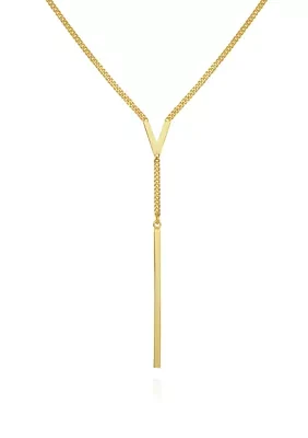 Gold-Tone "V" Lariet Necklace