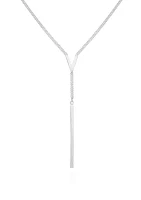 Silver-Tone "V" Lariet Necklace