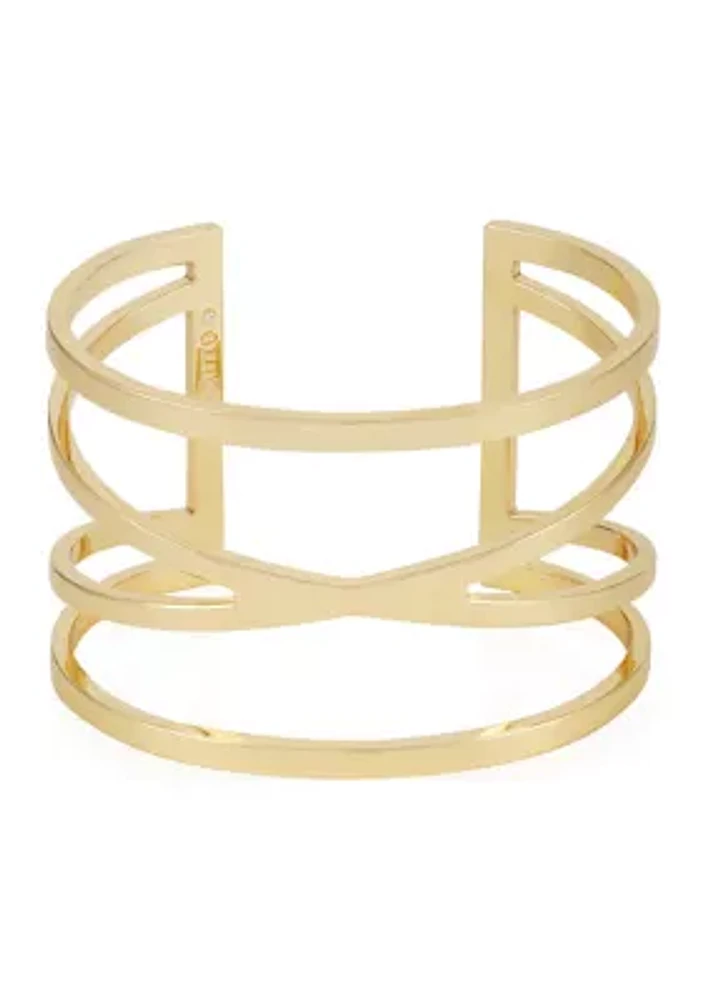 Gold-Tone "V" Cuff Bracelet