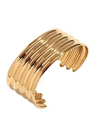 Solid 5 Ridged Bangle Cuff Bracelet