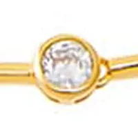 Gold Tone CZ Bezel Half Link Bracelet