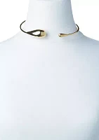 Gold Tone Teardrop Collar Necklace