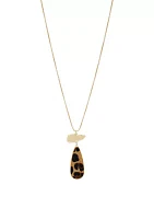 Gold Tone Long Animal Pendant Necklace