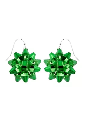 Green Bow Earrings