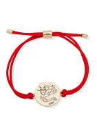 Gold Tone Red Dragon Slider Bracelet