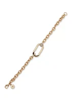 Gold Tone 7.25" Crystal Link Flex Bracelet