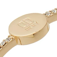 Gold Tone Crystal Logo Bangle Bracelet