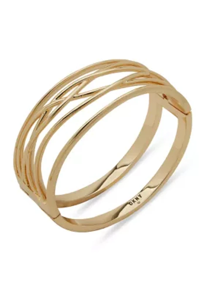 Gold Tone Wire Bangle Bracelet