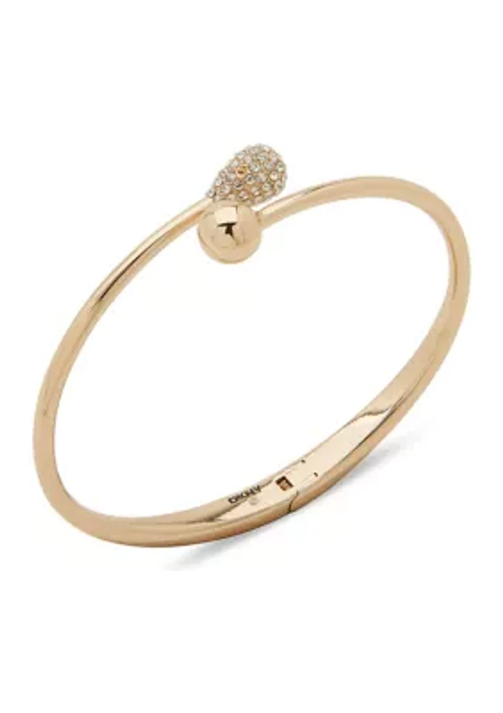 Gold Tone Crystal Cuff Bracelet