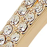 Gold Tone White Crystal Looped Pave Bangle Bracelet