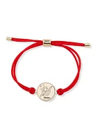 Gold Tone Red Snake Slider Bracelet