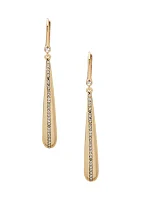 Gold Tone Crystal Pavé Stripe Linear Earrings