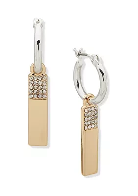 Two Tone Crystal Drop Earrings