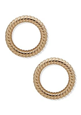 Gold Tone Snake Chain Post Earrings