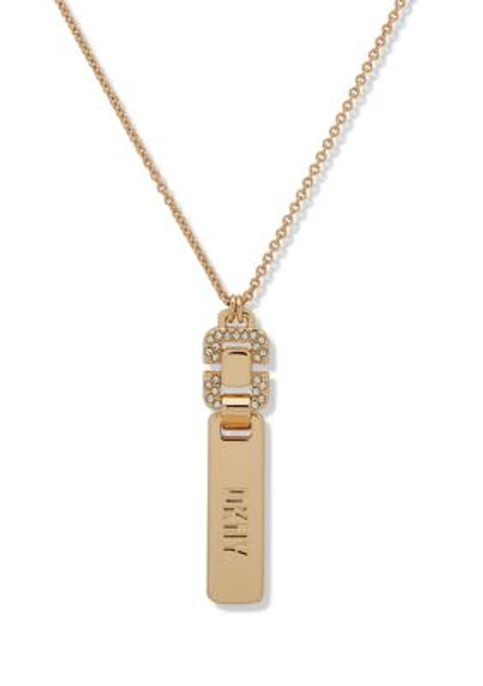 Gold Tone 38'' Crystal Adjustable Pendant Necklace