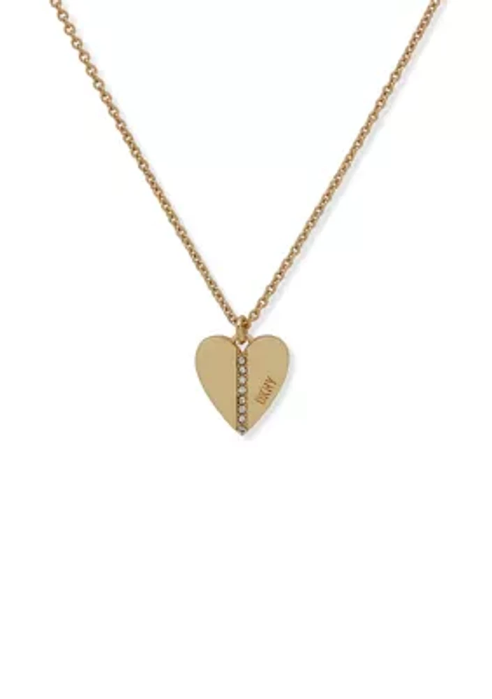 Gold Tone 16" Heart Necklace